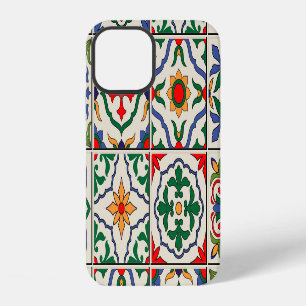Coque iPhone 12 Carreaux marocains : motif transparent coloré.