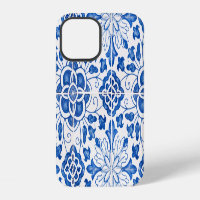 Carreaux portugais Floral Méditerranéen Bleu