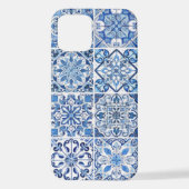 Coque iPhone 12 Carrelage méditerranéen, Portugais, Azulejo, Majol (Verso)