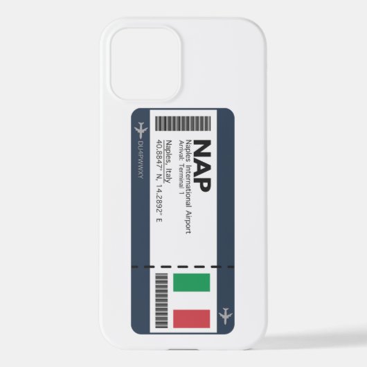 Coque iPhone 12 Carte d'embarquement NAP Naples - Billet Naples (Verso)