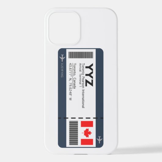 Coque iPhone 12 Carte d'embarquement YYZ Toronto - Billets Canada (Verso)