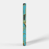 Coque iPhone 12 Case-Mate sarcelle or damassé (Côté droit)