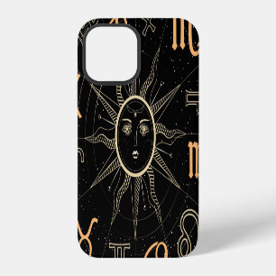 Coque iPhone 12 Cercle de l'horoscope, signes du zodiaque, vintage