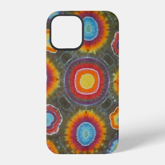 Coque iPhone 12 Cercles de teinture à microdot (Verso)