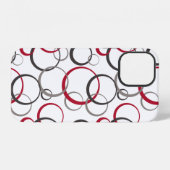 Coque iPhone 12 Cercles rouges gris blanc (Verso Horizontal)