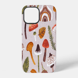 Coque iPhone 12 Champignons d'automne, feuilles : répétition vinta