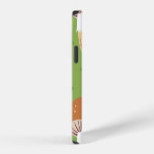 Coque iPhone 12 Champignons d'automne : motif vert continu. (Côté droit)