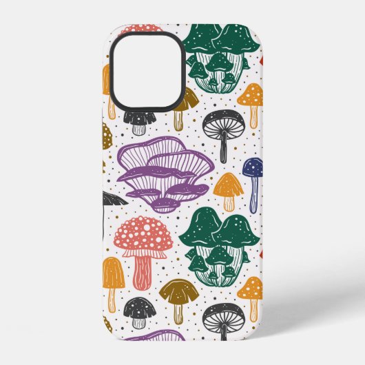 Coque iPhone 12 Champignons de forêt. Motif transparent, texture, (Verso)