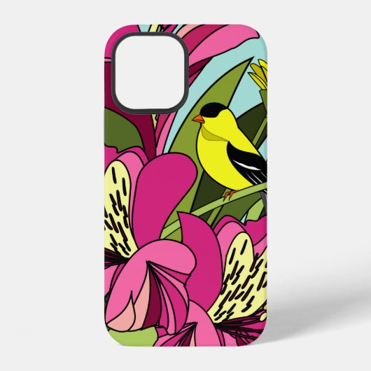 Coque iPhone 12 Chardonneret d'Amérique (Verso)
