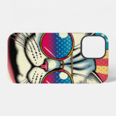 Coque iPhone 12 Chat avec des lunettes (Verso Horizontal)