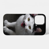 Coque iPhone 12 Chat avec Moustache (Verso Horizontal)
