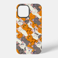 Chat blanc roux noir motif diagonal