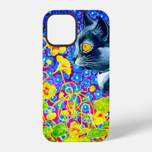 Coque iPhone 12 Chat dans les fleurs (Verso)