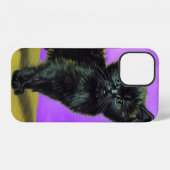 Coque iPhone 12 Chat de style Van Gogh (Verso Horizontal)