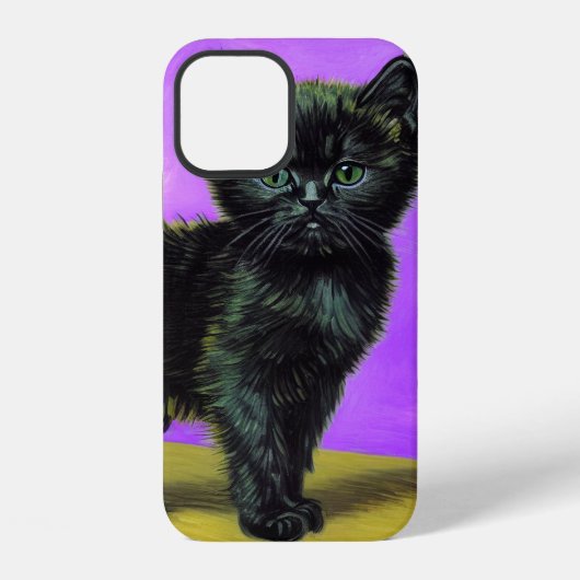 Coque iPhone 12 Chat de style Van Gogh (Verso)