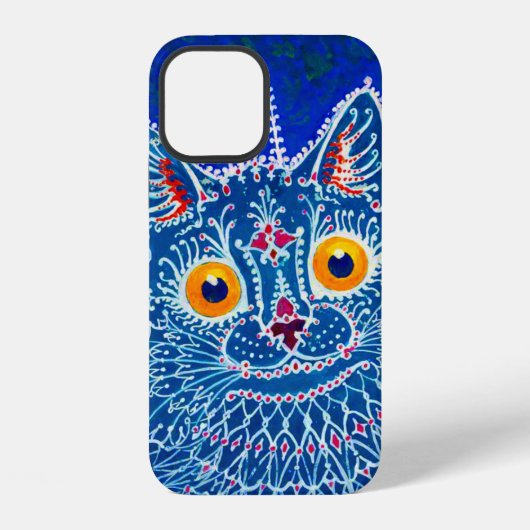 Coque iPhone 12 Chat gothique bleu (Verso)