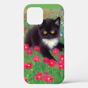 Coque iPhone 12 Chat Gustav Klimt Tuxedo