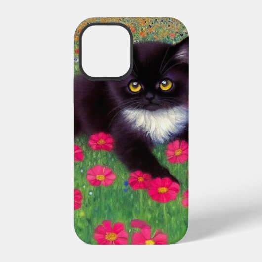 Coque iPhone 12 Chat smoking Gustav Klimt (Verso)
