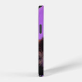 Coque iPhone 12 Chat Violet de Style Van Gogh (Côté droit)