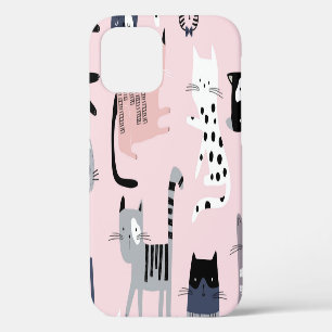 Coque iPhone 12 Chatons colorés : Vintage rose enfant