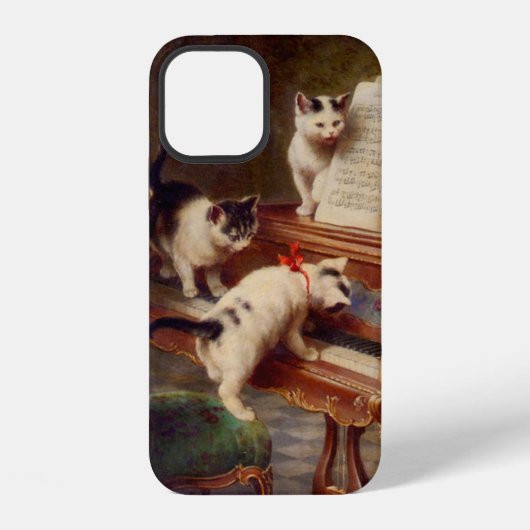 Coque iPhone 12 Chatons et Piano (Verso)