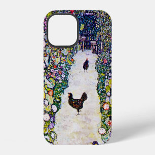 Coque iPhone 12 Chemin de jardin avec des poules, Gustav Klimt