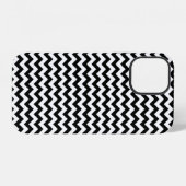 Coque iPhone 12 Chevron Zig Zag Noir et Blanc (Verso Horizontal)