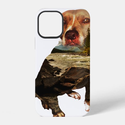 Coque iPhone 12 chien à double exposition (Verso)