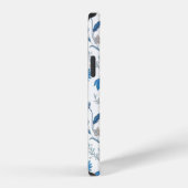 Coque iPhone 12 Chinoiserie Blue Echinacea Pattern (Côté droit)