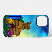 Coque iPhone 12 Chiot dans une boîte, Joyeux Noël (Verso Horizontal)
