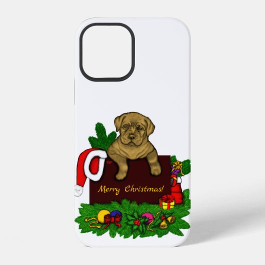Coque iPhone 12 Chiots de Noël (Verso)