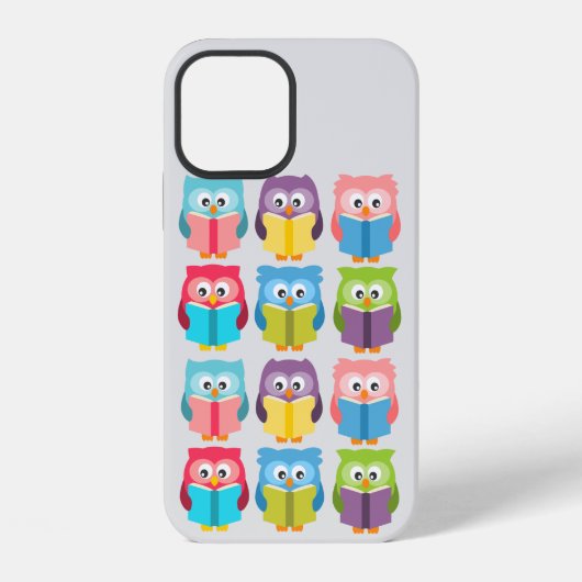 Coque iPhone 12 Chouettes de lecture mignonnes (Verso)