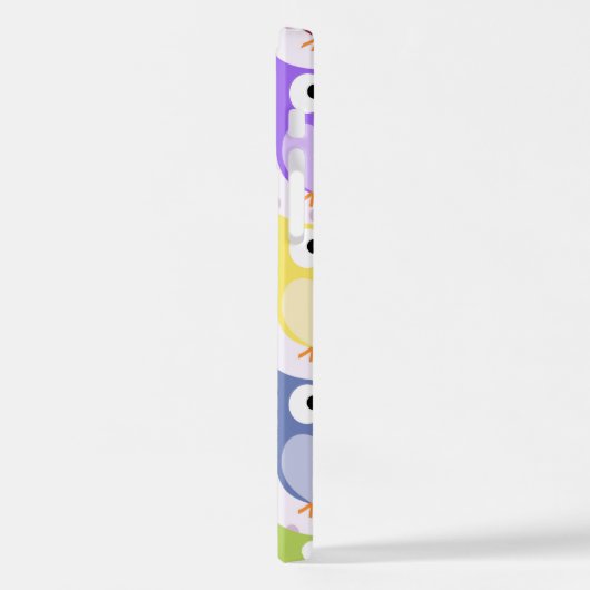 Coque iPhone 12 Chouettes mignonnes, Chouette Motif, Chouettes pou (Côté gauche)