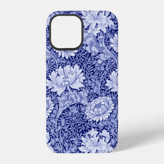 Coque iPhone 12 Chrysanthème Bleu, William Morris (Verso)