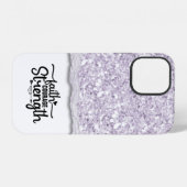 Coque iPhone 12 Citation de calligraphie script Foi Courage Force (Verso Horizontal)