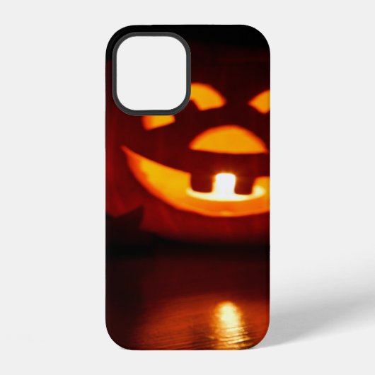 Coque iPhone 12 Citrouille d'Halloween épouvante (Verso)
