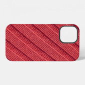 Coque iPhone 12 Closeup stripy crochet texture. (Verso Horizontal)