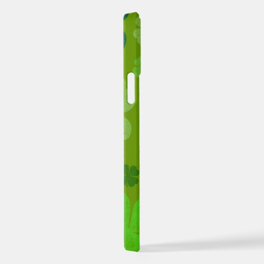 Coque iPhone 12 Clovers verts, Lucky Clovers, Saint Patrick's Day (Côté droit)