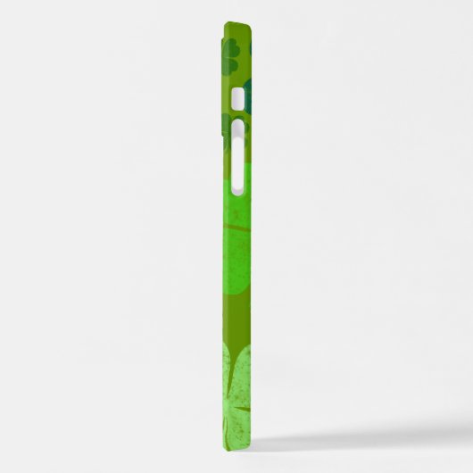 Coque iPhone 12 Clovers verts, Lucky Clovers, Saint Patrick's Day (Côté gauche)
