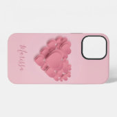 Coque iPhone 12 Coeurs roses à couche (Verso Horizontal)