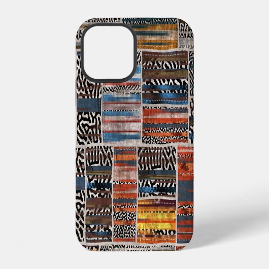 Coque iPhone 12 Collage de patchwork : Motif de surface composée (Verso)