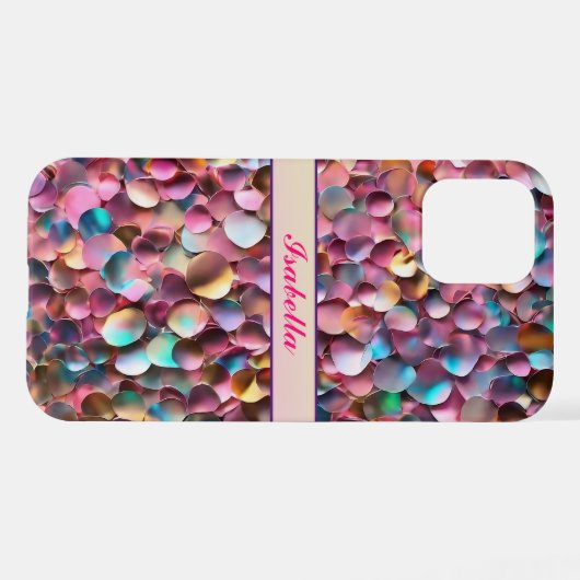 Coque iPhone 12 Collection Holographique Opal Parties scintillant  (Verso Horizontal)
