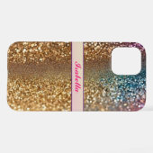 Coque iPhone 12 Collection Holographique Opal Parties scintillant  (Verso Horizontal)