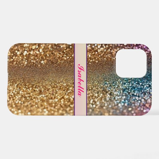 Coque iPhone 12 Collection Holographique Opal Parties scintillant  (Verso Horizontal)