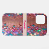Coque iPhone 12 Collection Holographique Opale parties scintillant (Verso Horizontal)