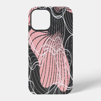 Coque iPhone 12 Coloré abstrait, motif artistique transparent.