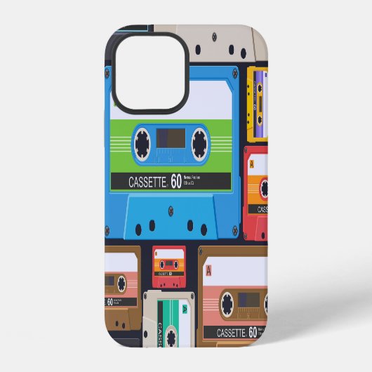 Coque iPhone 12 Composition Abstraite des cassettes compactes (Verso)