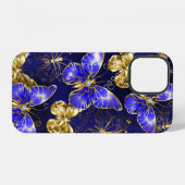 Coque iPhone 12 Composition avec les papillons Sapphire (Verso Horizontal)