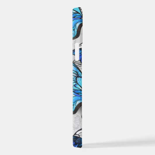 Coque iPhone 12 Composition des White and Blue Butterflies (Côté droit)