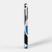 Coque iPhone 12 Conception d'affiche abstraite Memphis. Visage géo (Côté droit)